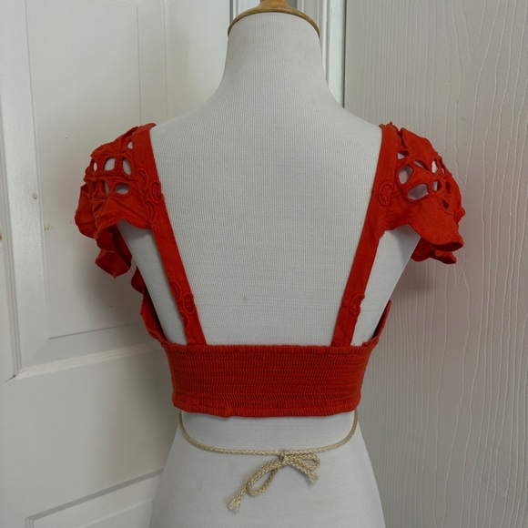 Free People Eyelet Crop Top C4 - Picture 3 of 5